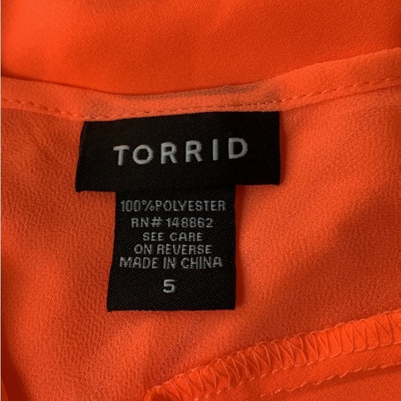 Torrid Top fluorescent orange Blouse or use as bathing suit cover-up women’s 5X - Picture 9 of 12